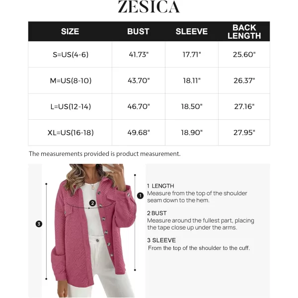 imageZESICA Womens Casual Long Sleeve Button Down Loose Lightweight Shacket Shirt Jacket Coat Outerwear with PocketsPlum