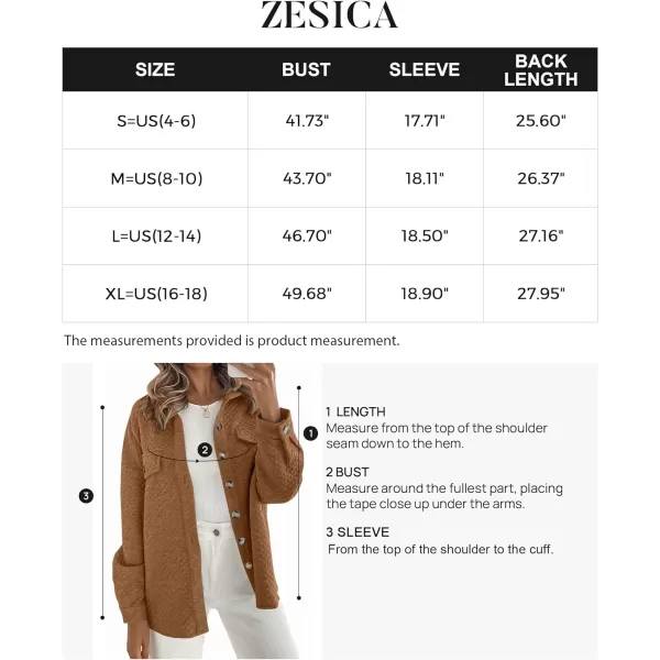 imageZESICA Womens Casual Long Sleeve Button Down Loose Lightweight Shacket Shirt Jacket Coat Outerwear with PocketsTan