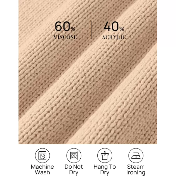 imageZESICA Womens Casual Long Sleeve Crew Neck Pullover 2023 Fall Ribbed Knit Loose Contrast Color Sweater TopsKhaki
