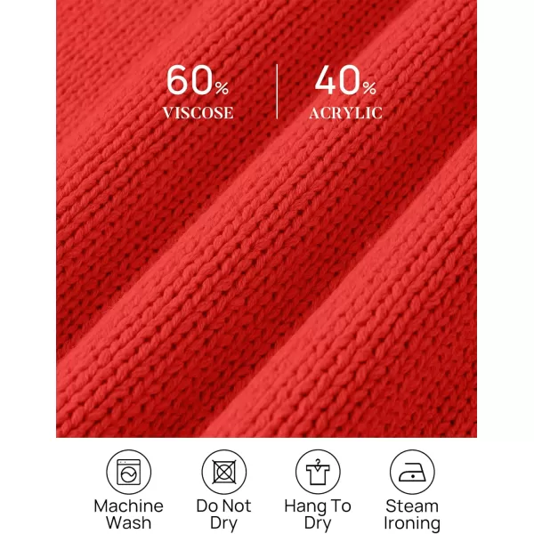 imageZESICA Womens Casual Long Sleeve Crew Neck Pullover 2023 Fall Ribbed Knit Loose Contrast Color Sweater TopsRed