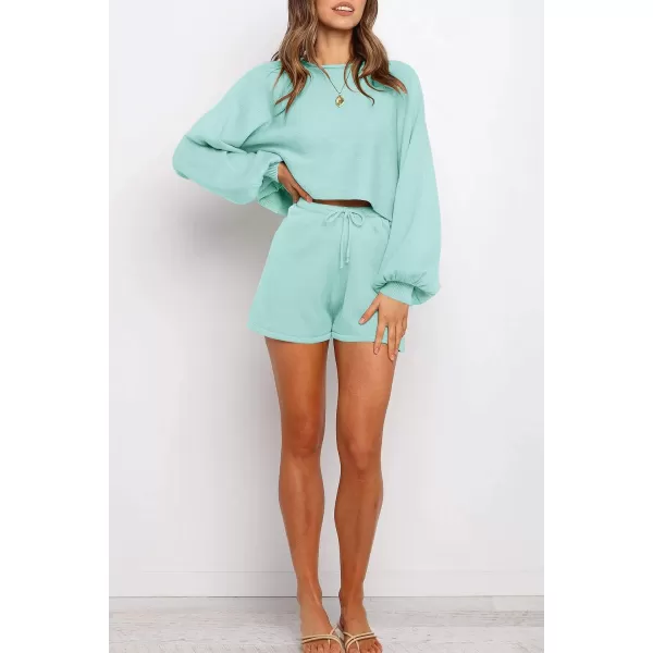 imageZESICA Womens Casual Long Sleeve Solid Color Knit Pullover Sweatsuit 2 Piece Short Sweater Outfits SetsZESICA Womens Casual Long Sleeve Solid Color Knit Pullover Sweatsuit 2 Piece Short Sweater Outfits Sets