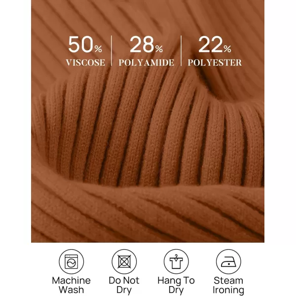 imageZESICA Womens Casual Long Sleeve Tops Square Neck Basic Shirts Fall Winter Slim Fitted Ribbed Knit SweatersBrown