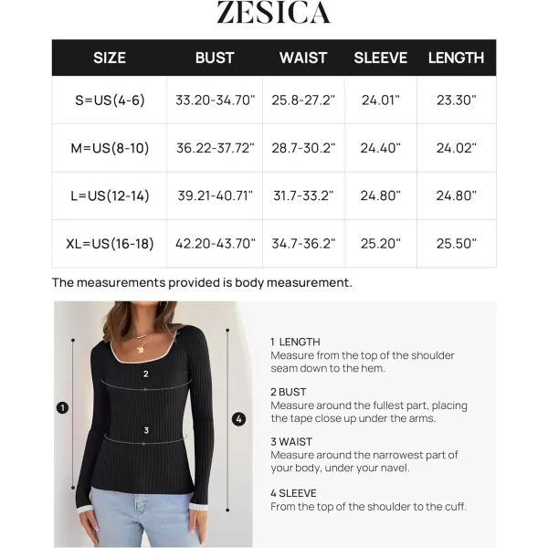 imageZESICA Womens Casual Long Sleeve Tops Square Neck Basic Shirts Fall Winter Slim Fitted Ribbed Knit SweatersDim