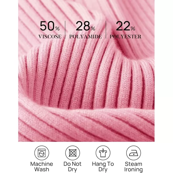 imageZESICA Womens Casual Long Sleeve Tops Square Neck Basic Shirts Fall Winter Slim Fitted Ribbed Knit SweatersHotpink
