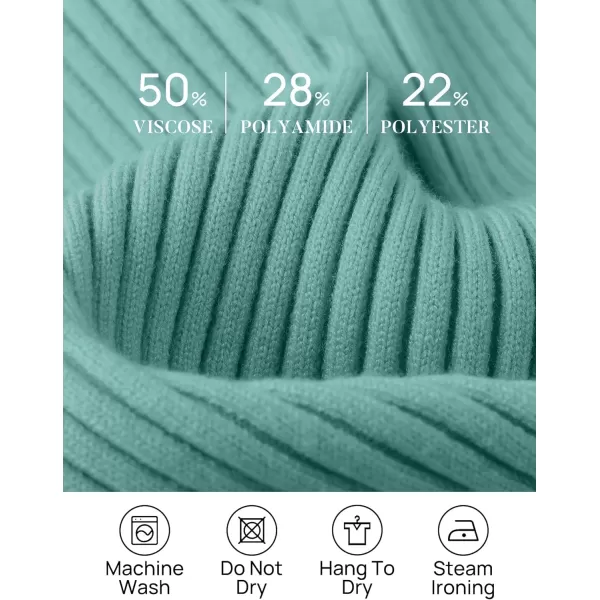 imageZESICA Womens Casual Long Sleeve Tops Square Neck Basic Shirts Fall Winter Slim Fitted Ribbed Knit SweatersMint