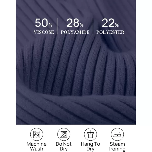 imageZESICA Womens Casual Long Sleeve Tops Square Neck Basic Shirts Fall Winter Slim Fitted Ribbed Knit SweatersNavy