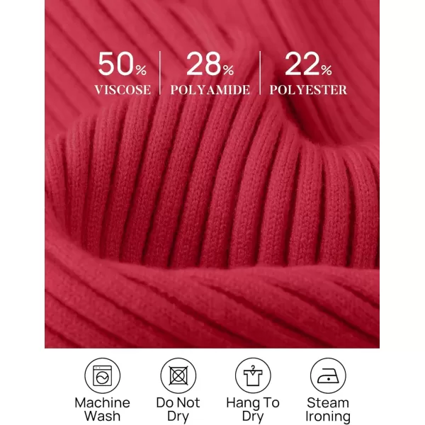 imageZESICA Womens Casual Long Sleeve Tops Square Neck Basic Shirts Fall Winter Slim Fitted Ribbed Knit SweatersRed