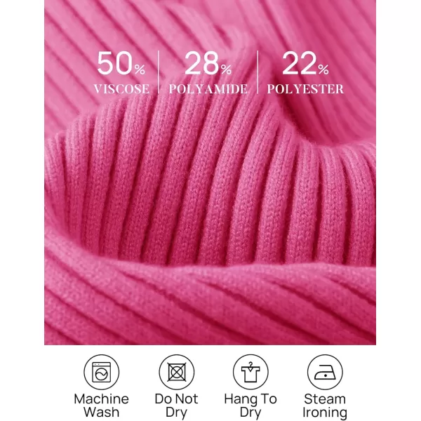 imageZESICA Womens Casual Long Sleeve Tops Square Neck Basic Shirts Fall Winter Slim Fitted Ribbed Knit SweatersRose
