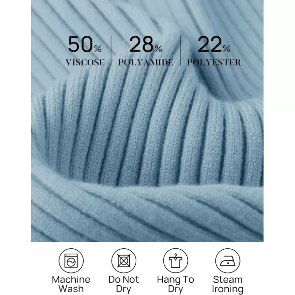 imageZESICA Womens Casual Long Sleeve Tops Square Neck Basic Shirts Fall Winter Slim Fitted Ribbed Knit SweatersSky