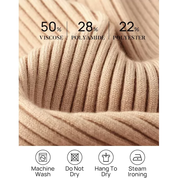 imageZESICA Womens Casual Long Sleeve Tops Square Neck Basic Shirts Fall Winter Slim Fitted Ribbed Knit SweatersToffee