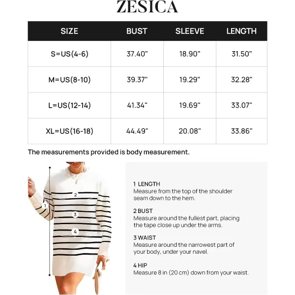 imageZESICA Womens Casual Long Sleeve Tunic Sweater Dress Crew Neck Plaid Knit Oversized Pullover Jumper TopsBeige