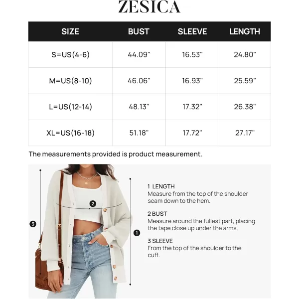 imageZESICA Womens Casual Loose Knitted Cardigan Long Sleeve Open Front Contrast Color Button Down Oversized Sweater CoatsSand