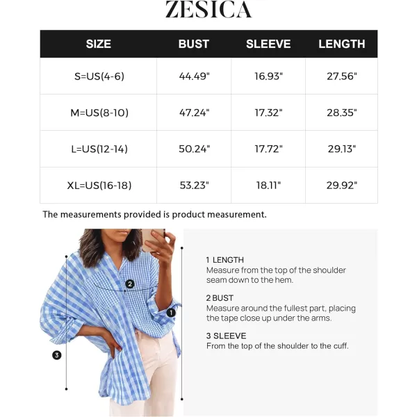 imageZESICA Womens Casual Plaid Patchwork Long Sleeve Button Down Oversized Shirt Blouse TopZESICA Womens Casual Plaid Patchwork Long Sleeve Button Down Oversized Shirt Blouse Top