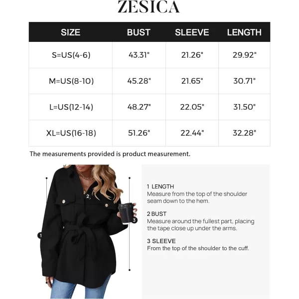 imageZESICA Womens Casual Trench Coat Long Sleeve Lapel Button Down Belted Jacket Outerwear Peacoat with PocketsCharcoal