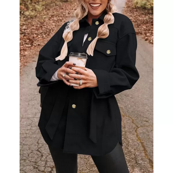 imageZESICA Womens Casual Trench Coat Long Sleeve Lapel Button Down Belted Jacket Outerwear Peacoat with PocketsCharcoal