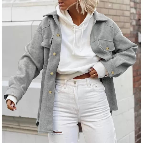 imageZESICA Womens Casual Trench Coat Long Sleeve Lapel Button Down Belted Jacket Outerwear Peacoat with PocketsGrey