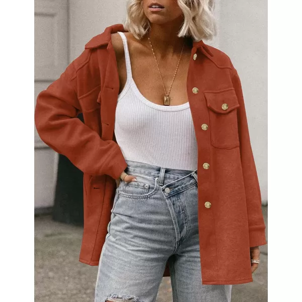 imageZESICA Womens Casual Trench Coat Long Sleeve Lapel Button Down Belted Jacket Outerwear Peacoat with PocketsRust
