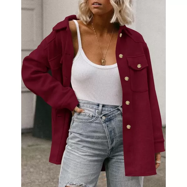 imageZESICA Womens Casual Trench Coat Long Sleeve Lapel Button Down Belted Jacket Outerwear Peacoat with PocketsWine