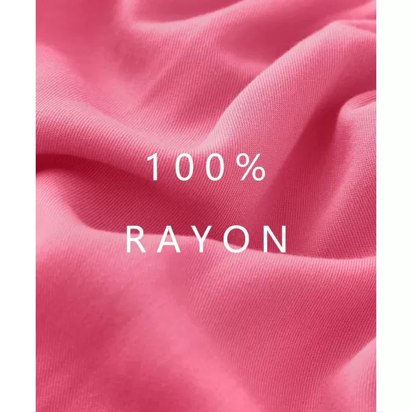 imageZESICA Womens Casual V Neck Long Sleeve Smocked High Waist Ruffle A Line Tiered Mini DressHotpink