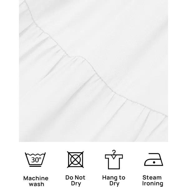 imageZESICA Womens Casual V Neck Long Sleeve Smocked High Waist Ruffle A Line Tiered Mini DressWhite