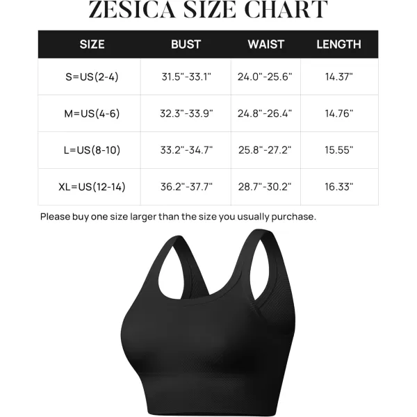imageZESICA Womens Crop Tank Tops Ribbed Square Neck Basic Workout Yoga Tops Summer Sleeveless ShirtsBlack