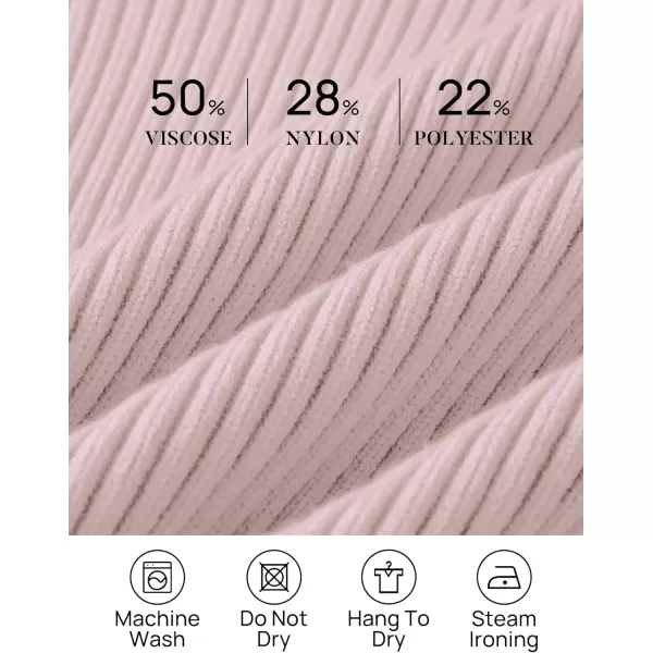 imageZESICA Womens Cropped Turtleneck Sweaters 2023 Fall Long Sleeve Ribbed Knit Oversized Casual Pullover Sweater TopsPink