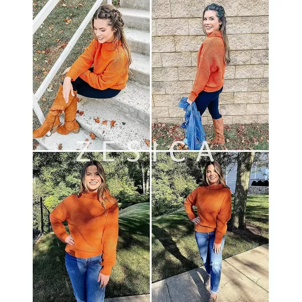 imageZESICA Womens Fall Long Sleeve Turtleneck Casual Loose Chunky Knitted Pullover Sweater Jumper TopsZESICA Womens Fall Long Sleeve Turtleneck Casual Loose Chunky Knitted Pullover Sweater Jumper Tops