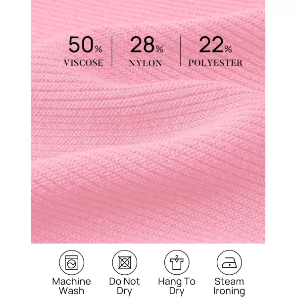 imageZESICA Womens Fall Mock Neck Cropped Sweater 2023 Long Sleeve Soft Ribbed Knit Pullover Jumper TopsHotpink
