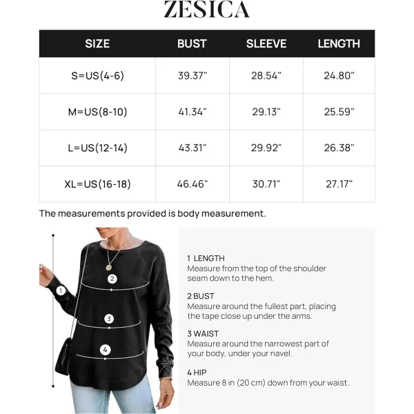 imageZESICA Womens Fall Oversized Crew Neck Sweater 2023 Long Sleeve Solid Color Casual Knitted Pullover Tunic TopsBlack