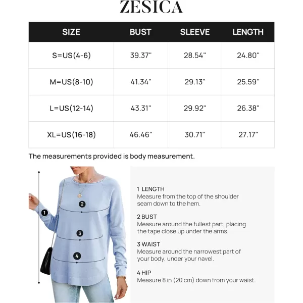 imageZESICA Womens Fall Oversized Crew Neck Sweater 2023 Long Sleeve Solid Color Casual Knitted Pullover Tunic TopsBlue