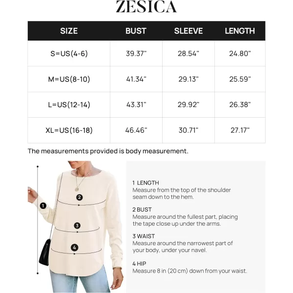 imageZESICA Womens Fall Oversized Crew Neck Sweater 2023 Long Sleeve Solid Color Casual Knitted Pullover Tunic TopsIvory