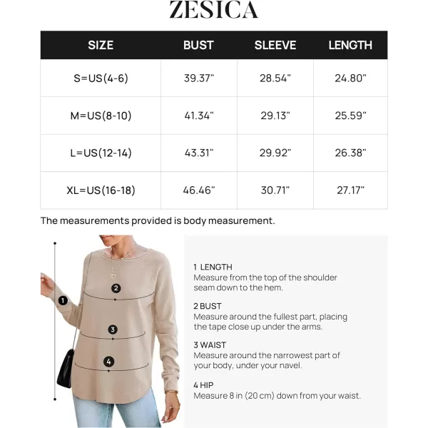 imageZESICA Womens Fall Oversized Crew Neck Sweater 2023 Long Sleeve Solid Color Casual Knitted Pullover Tunic TopsKhaki