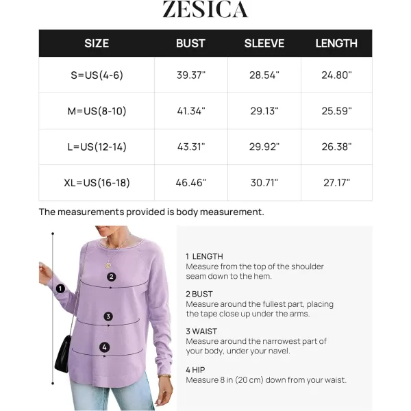 imageZESICA Womens Fall Oversized Crew Neck Sweater 2023 Long Sleeve Solid Color Casual Knitted Pullover Tunic TopsLavender