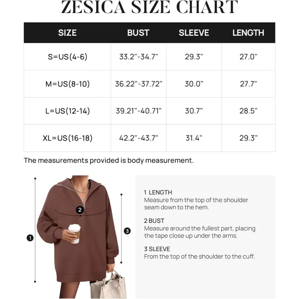 imageZESICA Womens Half Zip Oversized Sweatshirts 2023 Long Sleeve Quarter Zipper Fleece Y2K Pullover Hoodies TopsBrown