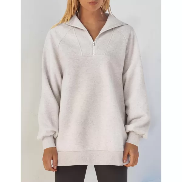 imageZESICA Womens Half Zip Oversized Sweatshirts 2023 Long Sleeve Quarter Zipper Fleece Y2K Pullover Hoodies TopsGrey