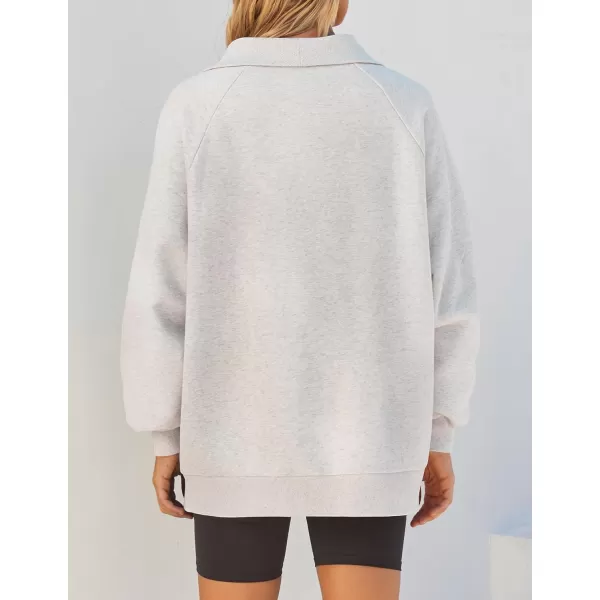 imageZESICA Womens Half Zip Oversized Sweatshirts 2023 Long Sleeve Quarter Zipper Fleece Y2K Pullover Hoodies TopsGrey