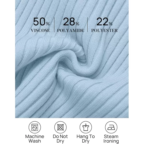 imageZESICA Womens Long Sleeve Crewneck Shirts 2023 Fall Clothes Ribbed Knit Sweater Slim Fitted Casual Basic Tee TopsSky
