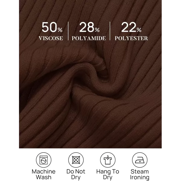 imageZESICA Womens Long Sleeve Crewneck Tops 2024 Spring Fall Clothes Ribbed Knit Sweater Slim Fitted Casual Basic Tee ShirtsCoffee
