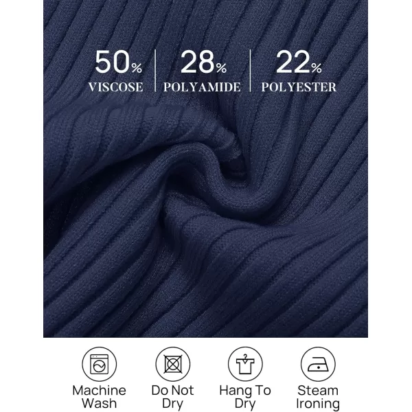imageZESICA Womens Long Sleeve Crewneck Tops 2024 Spring Fall Clothes Ribbed Knit Sweater Slim Fitted Casual Basic Tee ShirtsNavy