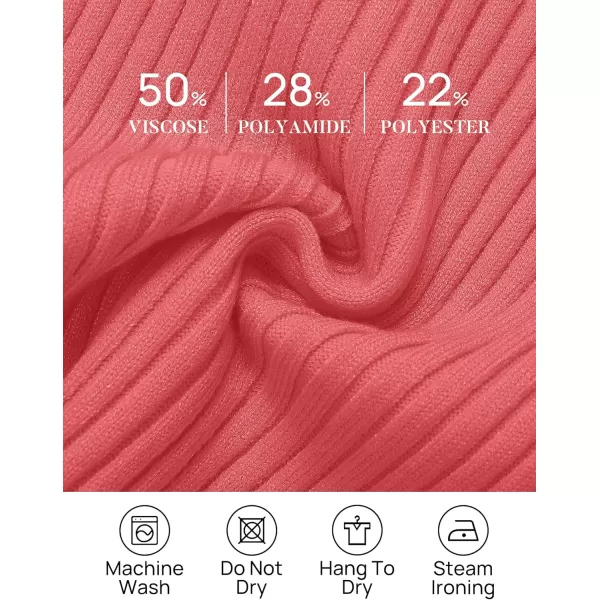 imageZESICA Womens Long Sleeve Crewneck Tops 2024 Spring Fall Clothes Ribbed Knit Sweater Slim Fitted Casual Basic Tee ShirtsWatermelon
