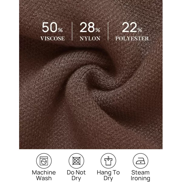 imageZESICA Womens Long Sleeve Open Front Lapel Oversized Knit Cardigan Sweater Coat Outerwear with PocketsBrown