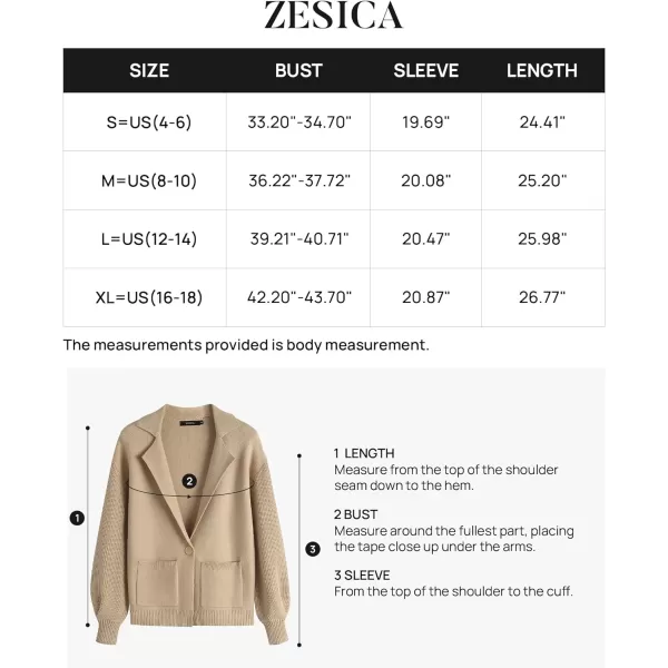 imageZESICA Womens Long Sleeve Open Front Lapel Oversized Knit Cardigan Sweater Coat Outerwear with PocketsKhaki