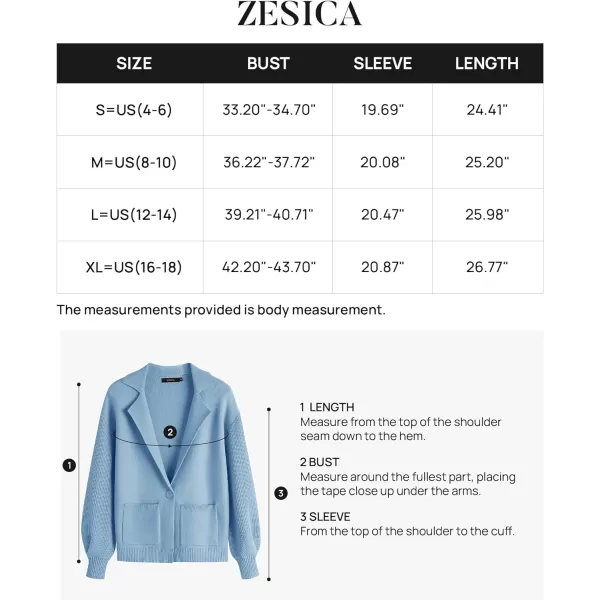 imageZESICA Womens Long Sleeve Open Front Lapel Oversized Knit Cardigan Sweater Coat Outerwear with PocketsLightblue