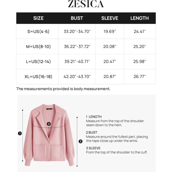 imageZESICA Womens Long Sleeve Open Front Lapel Oversized Knit Cardigan Sweater Coat Outerwear with PocketsPink