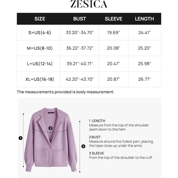 imageZESICA Womens Long Sleeve Open Front Lapel Oversized Knit Cardigan Sweater Coat Outerwear with PocketsPurple