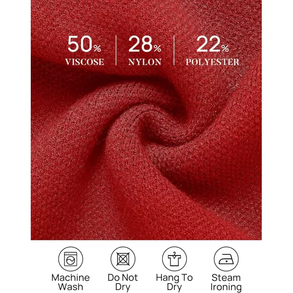 imageZESICA Womens Long Sleeve Open Front Lapel Oversized Knit Cardigan Sweater Coat Outerwear with PocketsRed