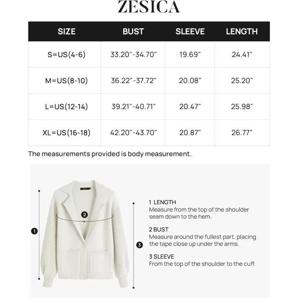 imageZESICA Womens Long Sleeve Open Front Lapel Oversized Knit Cardigan Sweater Coat Outerwear with PocketsWhite