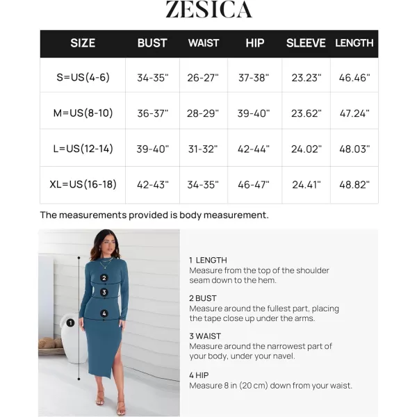 imageZESICA Womens Mock Neck Sweater Dresses Long Sleeve Side Slit Slim Fit Fall Elegant Ribbed Knit Midi DressDarkblue