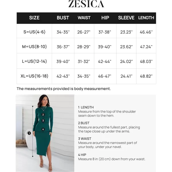imageZESICA Womens Mock Neck Sweater Dresses Long Sleeve Side Slit Slim Fit Fall Elegant Ribbed Knit Midi DressDarkgreen