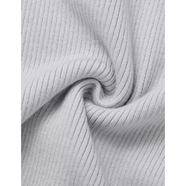 imageZESICA Womens Mock Neck Sweater Dresses Long Sleeve Side Slit Slim Fit Fall Elegant Ribbed Knit Midi DressGrey